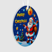 Santa Claus Cheerful Greeting オーナメント (正面)