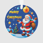 Santa Claus Cheerful Greeting オーナメント (裏面)