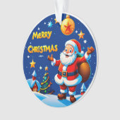 Santa Claus Cheerful Greeting オーナメント (正面)