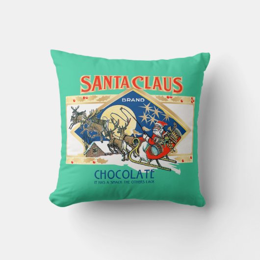 Santa Claus Chocolate Accent Pillow クッション (正面)