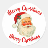 Santa Claus Christmas  ラウンドシール (正面)