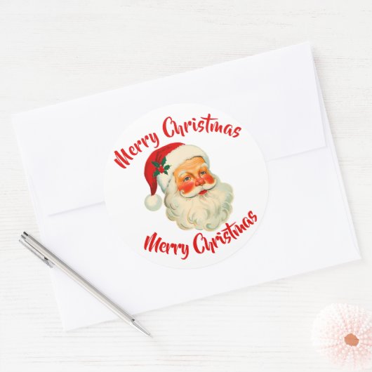 Santa Claus Christmas  ラウンドシール (封筒)
