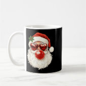 Santa Claus Christmas Blowing Bubble Gum And Sungl コーヒーマグカップ (左)