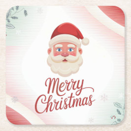 Santa Claus Christmas Coaster Set スクエアペーパーコースター