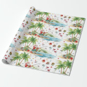 Santa Claus Christmas Fishing in Summer ラッピングペーパー (アンロールド)