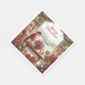 Santa Claus Christmas greeting from airport  スタンダードランチョンナプキン (角)