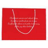 Santa Claus Christmas in July at the beach surfer ラージペーパーバッグ (裏面)