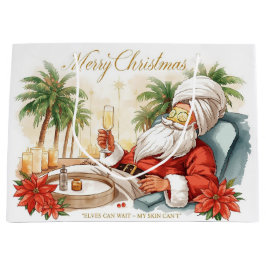 Santa Claus Christmas in Spa for Spa Lovers ラージペーパーバッグ