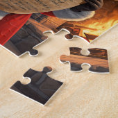 Santa Claus Christmas List Fireplace Scene ジグソーパズル (側面)