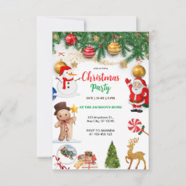 Santa Claus Christmas Party 招待状