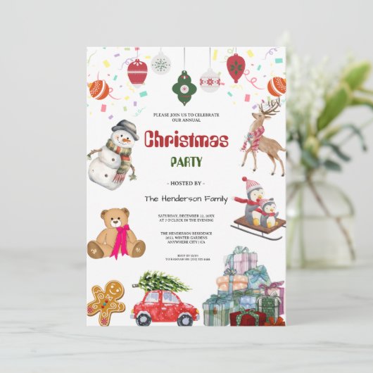 Santa Claus Christmas Party 招待状 (スタンド正面)