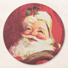 Santa Claus Christmas Set of 6  ラウンドペーパーコースター