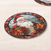 Santa Claus Christmas Set of 6  ラウンドペーパーコースター (アングル)