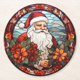 Santa Claus Christmas Set of 6  ラウンドペーパーコースター