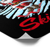 Santa Claus Christmas Snow Skiing At The North Pol ポスター (角)