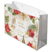 Santa Claus Christmas Spa Bath Tub Large Gift Bag ラージペーパーバッグ (裏面アングル)