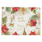 Santa Claus Christmas Spa Bath Tub Large Gift Bag ラージペーパーバッグ (裏面)