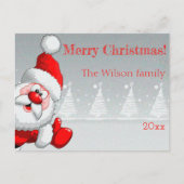 Santa Claus Christmas tree snow  Postcard ポストカード (正面)