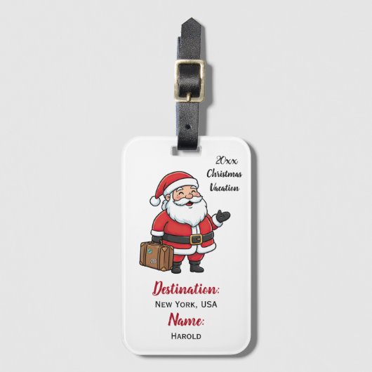 Santa Claus Christmas Trip ラゲッジタグ (正面縦)