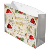 Santa Claus Christmas under palm tree California ラージペーパーバッグ (裏面アングル)