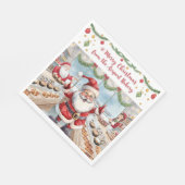 Santa Claus Christmas with Bakery Shop at airport スタンダードランチョンナプキン (角)