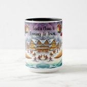 Santa Claus Coming to Town Surfboard Christmas Mug マグカップ (中央)
