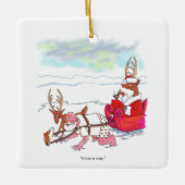 Santa Claus Coup square ceramic ornament セラミックオーナメント (正面)