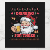 Santa Claus Couple Chirstmas  ワインラベル (シングルラベル)