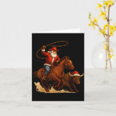 Santa Claus Cowboy Vintage Western Christmas Pajam カード (黄色い花)