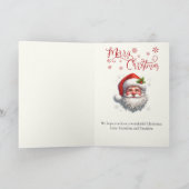 Santa Claus Custom Name Cute Reindeer Grandchild C カード (内部)