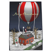 Santa Claus delivers Christmas presents ミディアムペーパーバッグ (裏面)