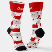 Santa Claus Design Christmas ソックス (傾斜あり)