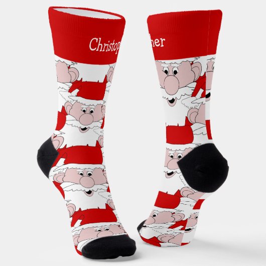 Santa Claus Design Christmas ソックス (傾斜あり)
