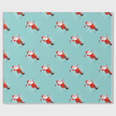 Santa Claus doing fitness exercises ラッピングペーパー (フラット)