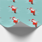 Santa Claus doing fitness exercises ラッピングペーパー (角)