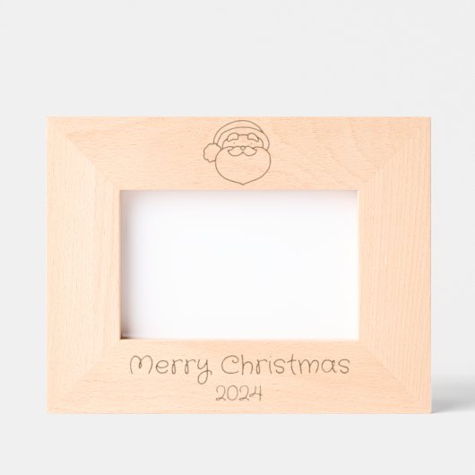 Santa Claus Doodle Merry Christmas and Year レーザー彫刻フレーム (正面)