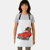Santa Claus driving a retro car with giftsb エプロン (インサイチュ)