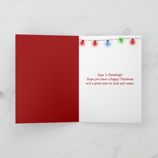 Santa Claus Driving a Speedboat カード (内部)