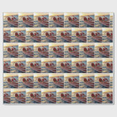 Santa Claus Driving a Speedboat ラッピングペーパー (フラット)