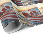 Santa Claus Driving a Speedboat ラッピングペーパー (ロールコーナー)