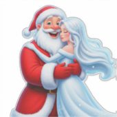 Santa Claus Embracing a Snow Queen シール (正面)