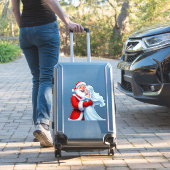 Santa Claus Embracing a Snow Queen シール (スーツケースインサイチュ)