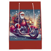 Santa Claus en mode motard ミディアムペーパーバッグ (裏面)