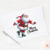 Santa Claus Enjoys Ice Skating During the Holidays スクエアシール (封筒)