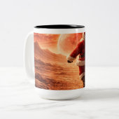 Santa Claus Explores Orange Planet ツートーンマグカップ (正面左)