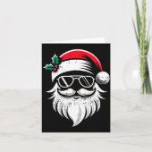 Santa Claus Face Sungles With Hat Beard Christmas  カード (正面)