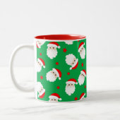 Santa Claus Faces Christmas Coffee Mug Xmas Cup ツートーンマグカップ (左)