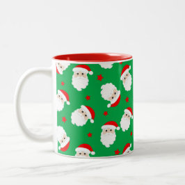 Santa Claus Faces Christmas Coffee Mug Xmas Cup ツートーンマグカップ