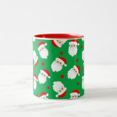 Santa Claus Faces Christmas Coffee Mug Xmas Cup ツートーンマグカップ (中央)