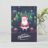 Santa Claus Flat Christmas シーズンカード (スタンド正面)